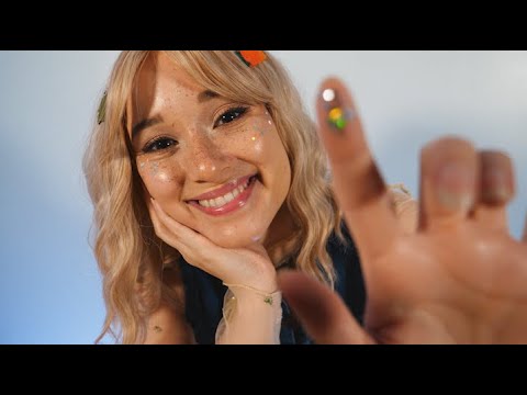 ASMR Quirky Girl in Class Gives You Personal Attention, Cuts Your Hair, Puts Glitter On Your Face