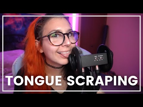 ASMR Tongue Scraping (an ear licking trigger)