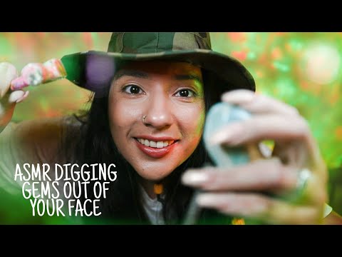 DIGGING GEMS FROM YOUR FACE - ASMR ROLEPLAY AS A GEOLOGIST