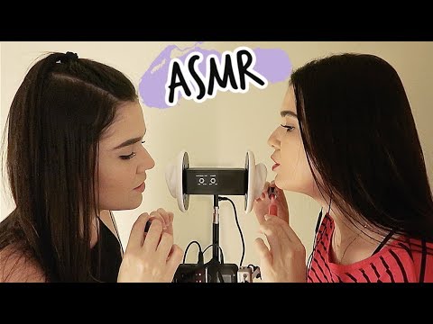 ASMR TWIN 3DIO: UP CLOSE LIPGLOSS and MOUTH SOUNDS - Naiane