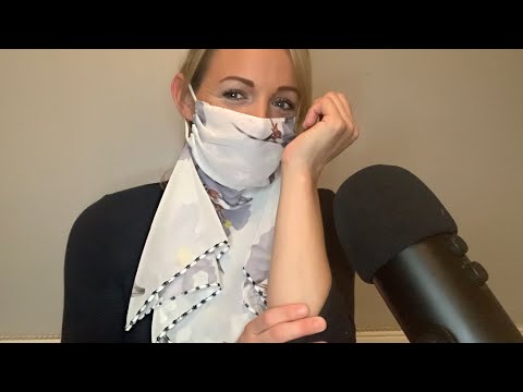 ASMR SLOW HAND SOUNDS | SLEEVE ROLLING | WHITE FABRIC MASK | ASMR REQUESTS