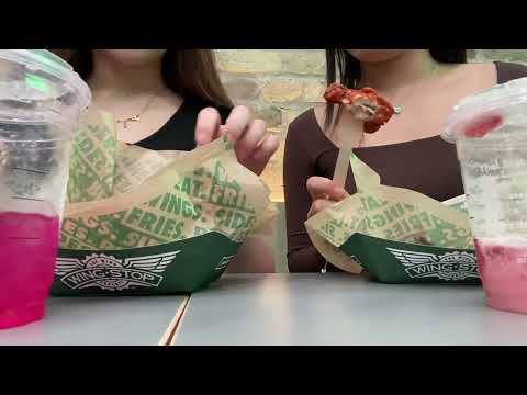 ASMR EAT WINGSTOP WITH US 🍀