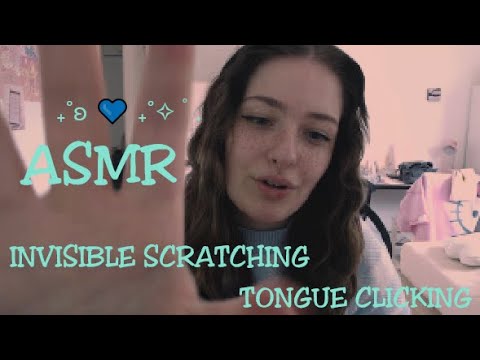 ASMR - Invisible Scratching + Tongue Clicking ₊˚ʚ 💙 ₊˚✧ ﾟ.