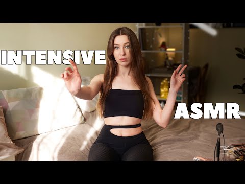 Fast & Aggressive ASMR: Mouth Sounds, Hand Sounds, Personal Attention, Whispering, Fabric Scratching