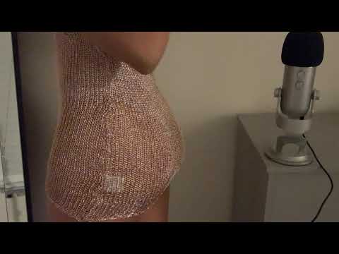 ASMR - Gold Fishnet Dress Scratching