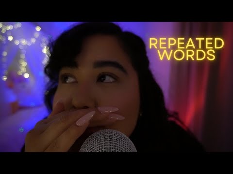 ASMR | 15 min Echo relaxing repeated trigger words for sleep 💤 ( mouth sounds repeated words, echo )