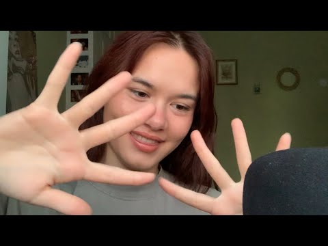 ASMR// hand sounds with light trigger words