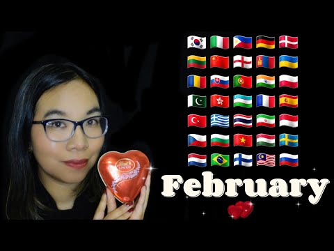 ASMR FEBRUARY IN DIFFERENT LANGUAGES (Gentle Tapping, Soft Speaking & Whispering [36 Languages] 💝💌