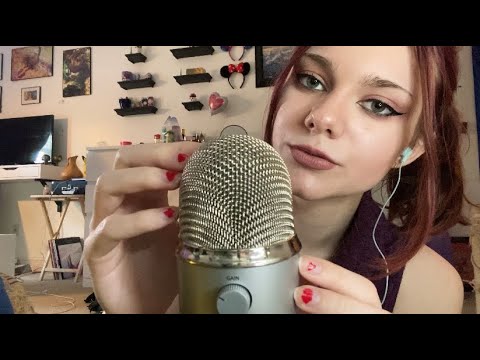 ASMR | Mic Scratching & Tapping (No Cover) w/ Mouth Sounds & Inaudible Whispering 💤