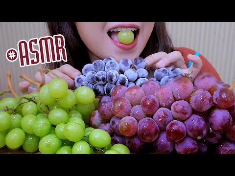 ASMR eating Grapes platter , EXTREME POPPING CRUNCHY EATING SOUNDS | LINH-ASMR