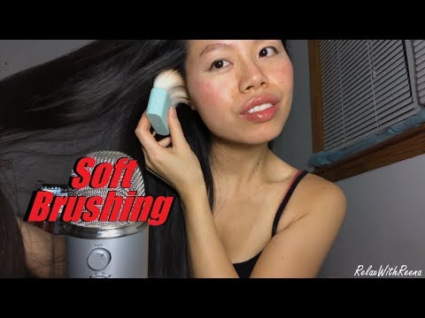 ASMR Self Pampering for TIINGLIES! Face, Neck, Shoulders, Arms SOFT BRUSHING + YOUR EARS TOO! hehe