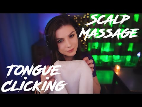 ASMR Fluffy Scalp Massage and Tongue Clicking 💎 No Talking, 3Dio