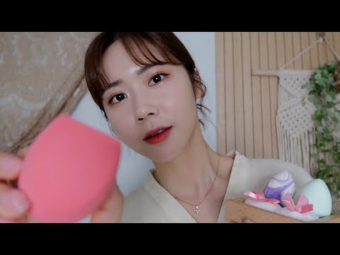 ASMR.SUB 입소리 가득한 단어 반복으로 재우는 퍼프 판매샵|Makeup puff shop that makes you fall asleep by repeating words