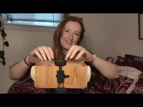 [ASMR] Long Fake Nail Tapping & Scratching Sounds on Wooden 3DIO,  Nails, and Teeth 💅