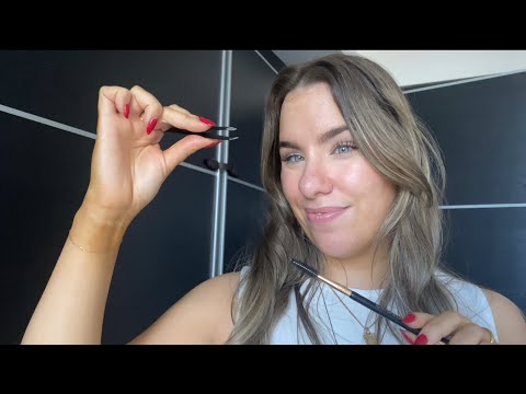 ASMR Eyebrow Roleplay | Inaudible Whispers Plucking , Waxing ,Face Measuring and Filling your Brows