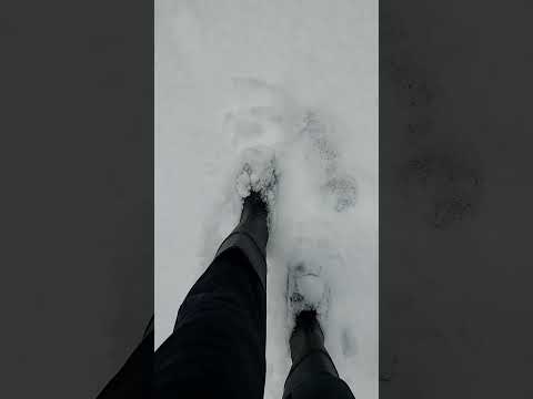 ASMR - Tingly Snow Crunching With Rubber Boots - Lo-Fi, No Talking, Winter, #shorts