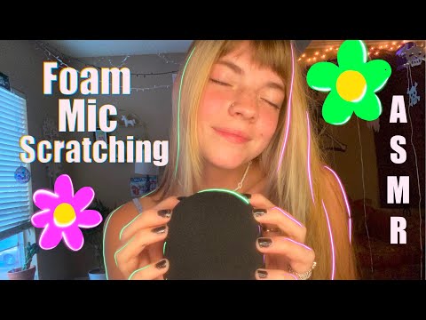 ASMR FOAM MIC COVER SCRATCHING | Visuals, Mouth Sounds, Gripping, Tracing, Etc..