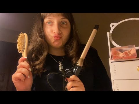Asmr hair stylist Roleplay(hair trimming and curling)