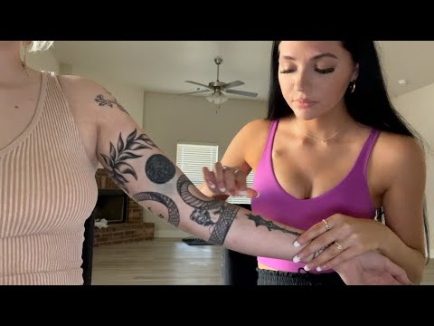 ASMR| TATTOO TRACING (SO RELAXING WITH LIGHT WHISPERS)