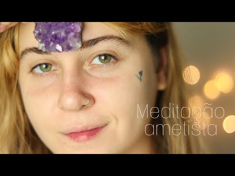 ASMR: MEDITAÇÃO com cristal AMETISTA 🦋 Transmutação e Conexão