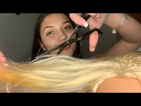 ASMR Hair Cutting Roleplay 💇‍♀️ fast and aggressive cutting your hair ✂️