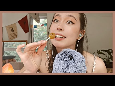 ASMR || Semi-inaudible Whispers + Lollipop licking 🍭(1000 Subs Special 😍)