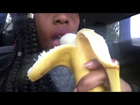 Asmr eating a banana in the car 😋