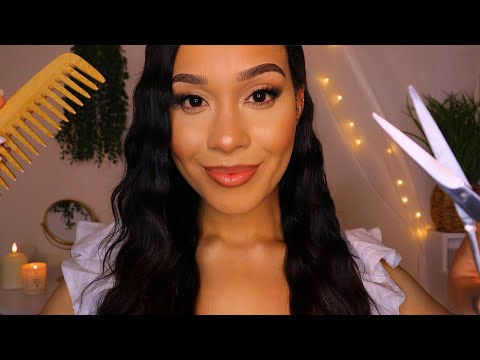 ASMR Cozy Haircut, Scalp Massage, Hair Brushing, Personal Attention Roleplay ✨ Layered Sounds