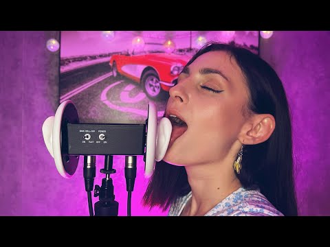 ASMR EAR LICKING! Eye contact, First video on 3dio mouth sounds asmr
