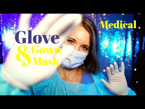 Nitrile Gloves with Mask and Gown ASMR