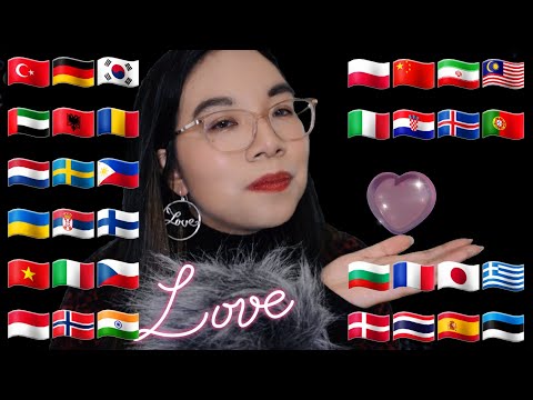 ASMR LOVE IN DIFFERENT LANGUAGES (Soft Spoken & Whispering, Scalp Massage, Hand Movements) 💘💝