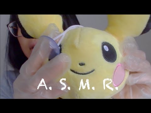 asmr gloves + tapping + squishing + scratching + water chit chat video