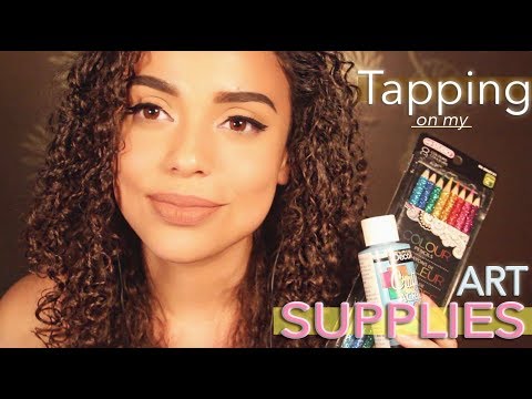 [ ASMR ] 🎨 TAPPING and WHISPERING about my ART SUPPLIES 🎨