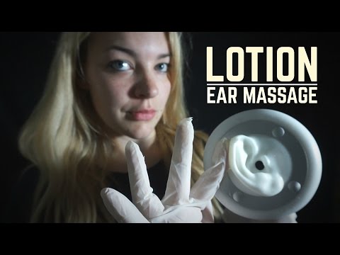 ASMR Lotion Ear Massage | Latex Gloves, Ear Cupping, Whispering [Binaural]
