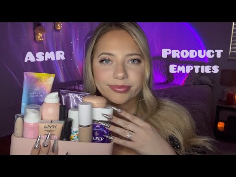Asmr Product Empties 🩵 Tapping & Scratching on Products & Whispering