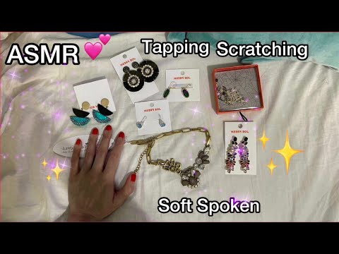 ASMR Tapping and Scratching For Sleep  Whisper ♡  (on Jewelry) ♡