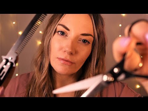 [ASMR] Men's Pampering Roleplay (beard trim, shave, brow plucking, personal attention, whispering)