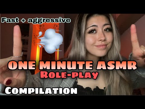ONE MINUTE ASMR RP COMPILATION - FAST&AGGRESSIVE 💨💨💤 nails,face tattoo, lice check,eyes exam …