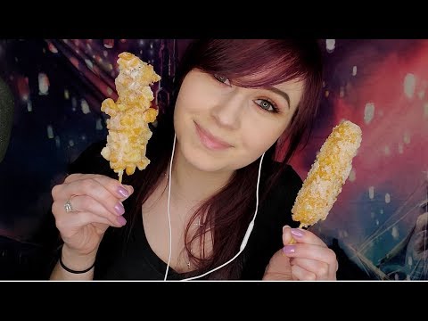 ASMR | First Time Trying Mozzarella Cheesy Corn Dogs!