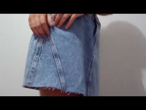 asmr scratching jeans skirt