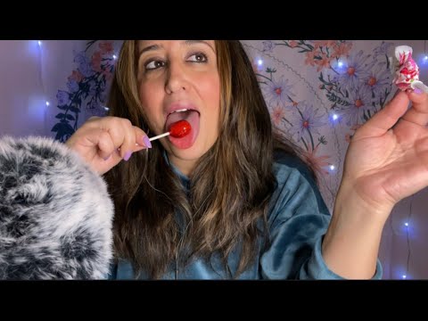 🍭👄 Lollipops & Bubblegum ASMR Licking and Sucking Lollipop Mouth Sounds and Chewing GUM (Blowpop)