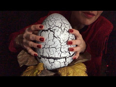 ASMR - Tapping & Scratching on a Dinosaur Egg - Rain Sounds - No Talking - Layered Sounds