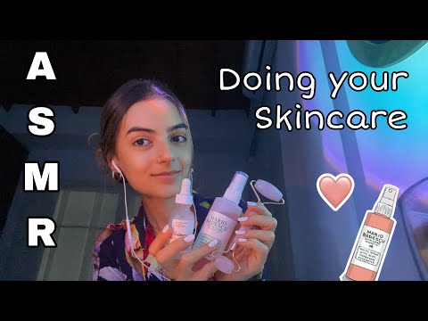 ASMR// doing your skincare in Spanish 🧴 (layered sounds & visual triggers)