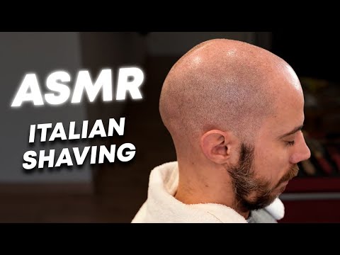 ASMR RELAXING ITALIAN HEAD MASSAGE AND SHAVING | BARBERSHOP ASMR