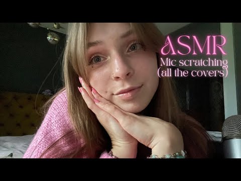 ASMR • mic scratching 🎤💅🏻 (two covers & no cover)