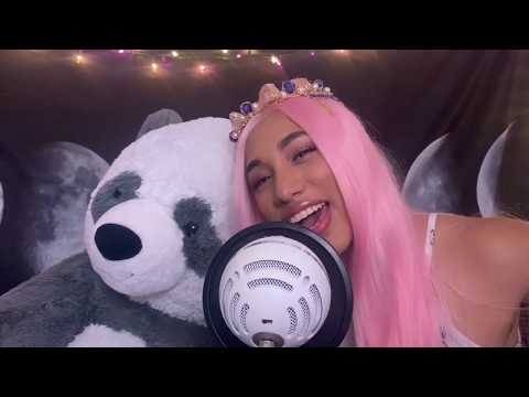 ASMR | Cuddling You and Giant Stuffed Animal With Soft Brushing to Sleep | Cute Role Play + Whispers