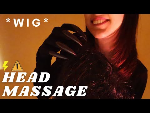 ASMR - FAST and AGGRESSIVE SCALP SCRATCHING MASSAGE | WIG scratching with soft spoken