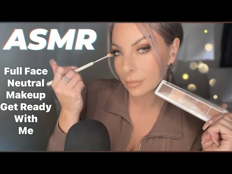 ASMR Comforting Whispering Full Makeup Get Ready With Me • Brown Neutral Smokey Eye