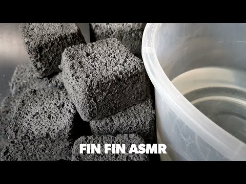 ASMR : Charcoal Cement Crumble+Dipping in Water #296