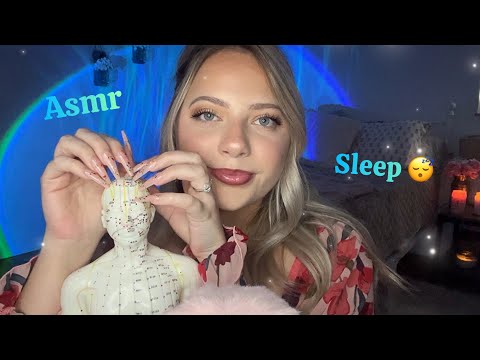 Asmr with an Acupuncture Doll 🩵 Tapping & Scratching for Sleep & Relaxation 🩵